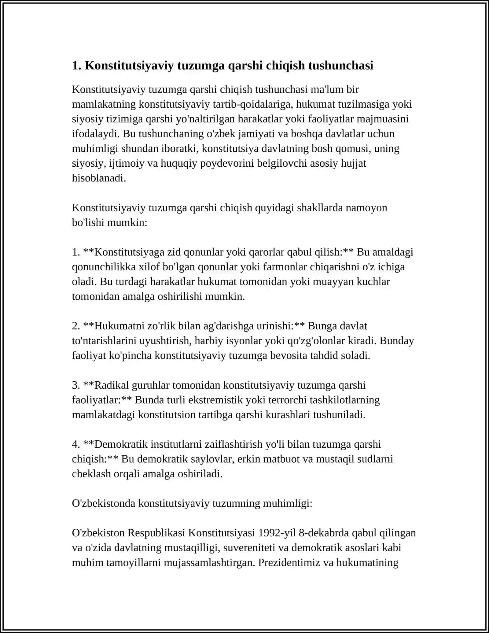 O'ZBEKISTON RESPUBLIKASI KONSTITUTSIYAVIY TUZIMIGA QARSHI CHIQQANLIK UCHUN JAVOBGARLIK 3