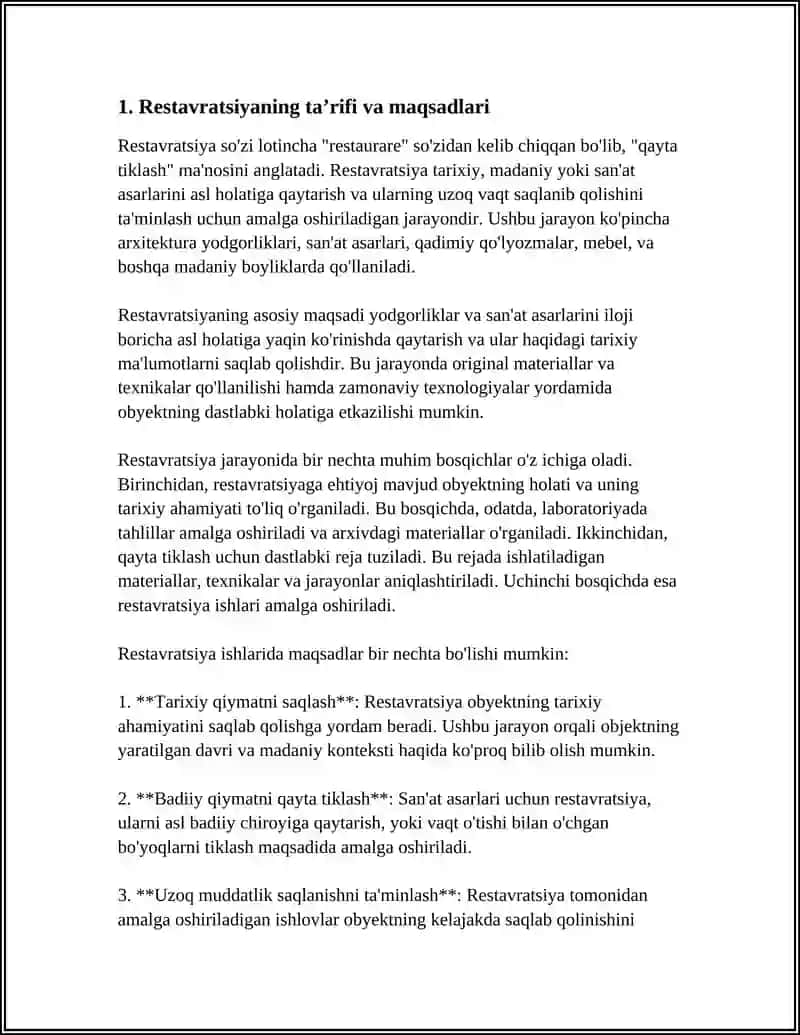 RESTAVRATSIYA HAQIDA MAʼLUMOT 3