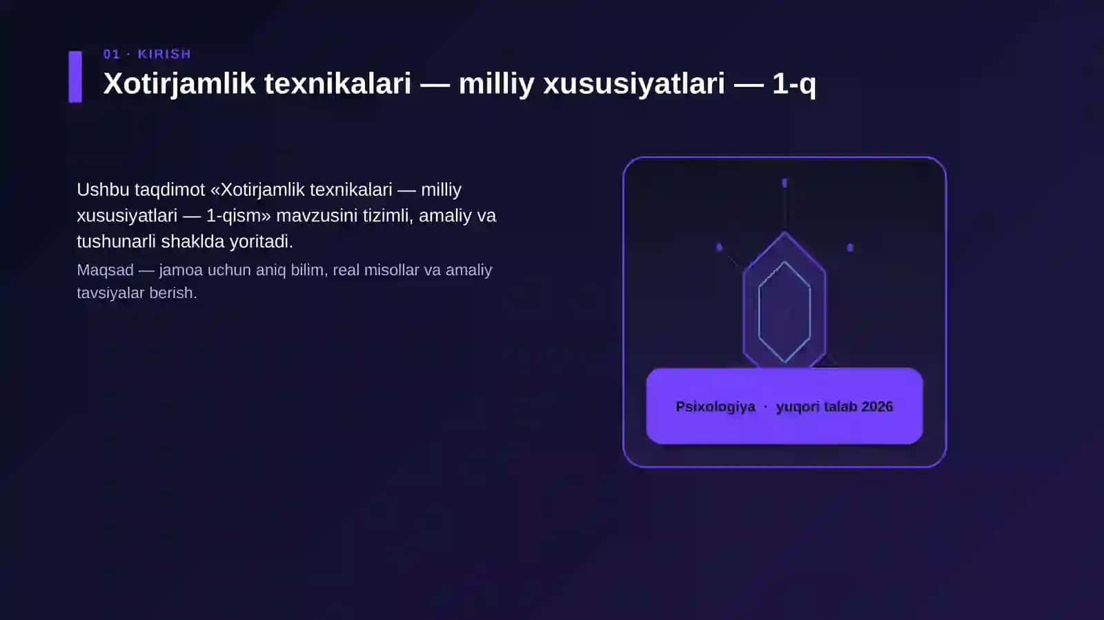 Xotirjamlik texnikalari — milliy xususiyatlari — 1-qism 3