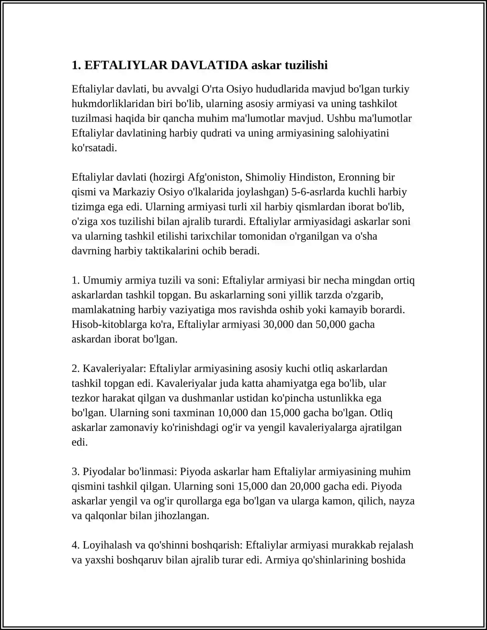 EFTALIYLAR DAVLATIDA HARBIY ISH 3