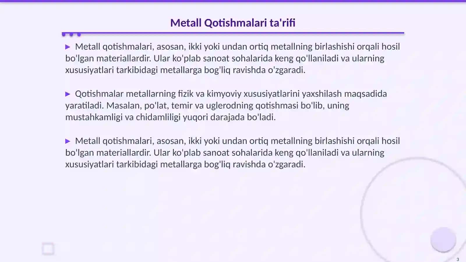 Metall Qotishmalari 3