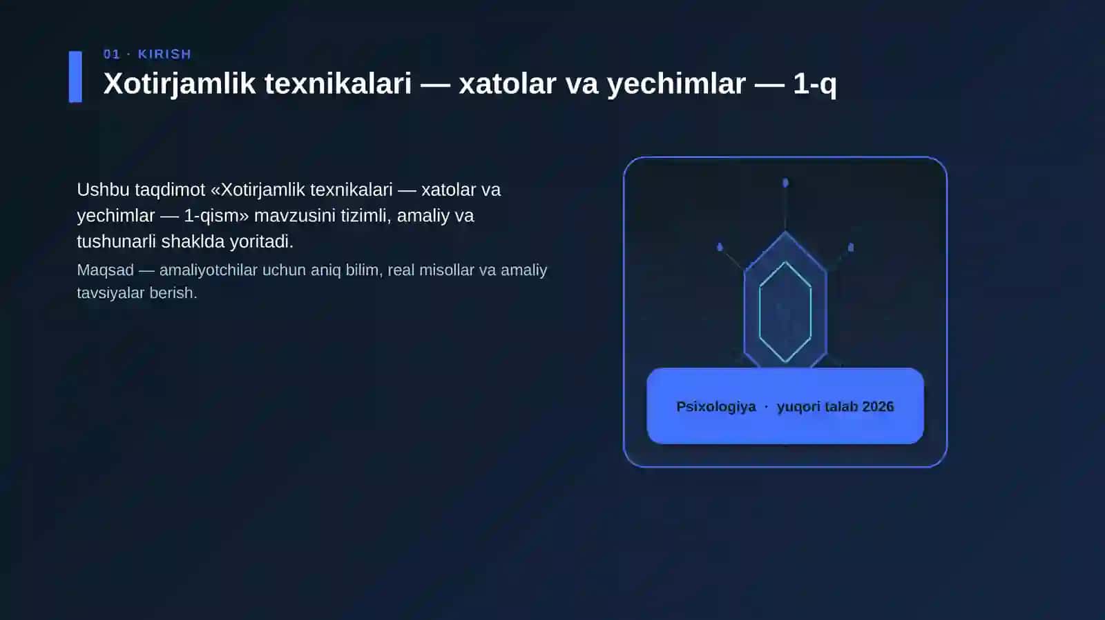 Xotirjamlik texnikalari — xatolar va yechimlar — 1-qism 3