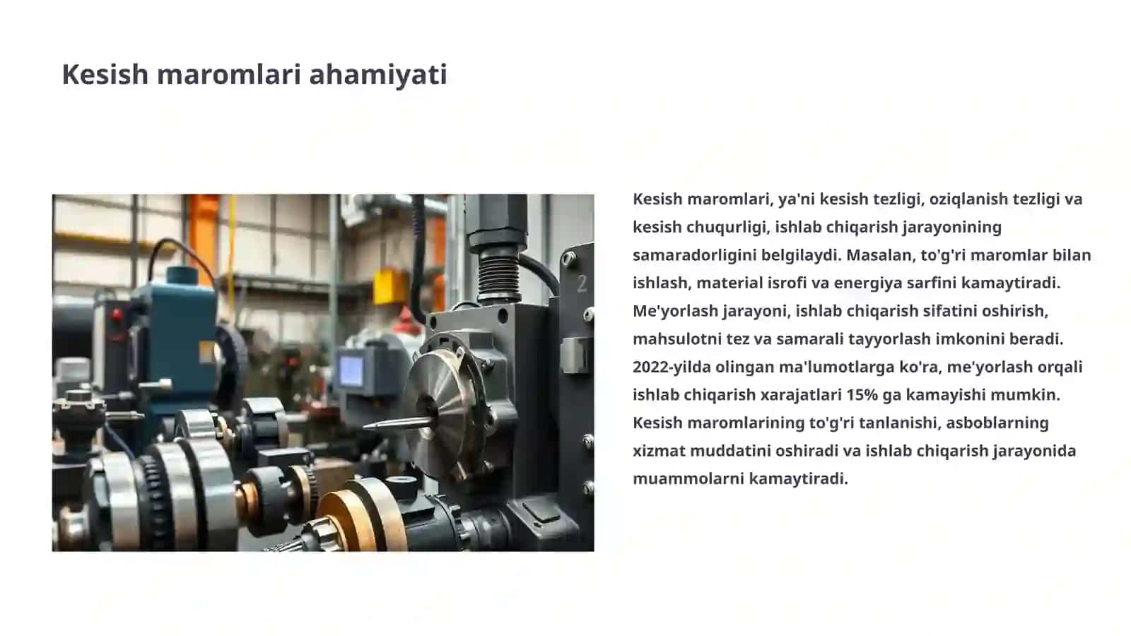Kesish maromlarini me'yorlash 3