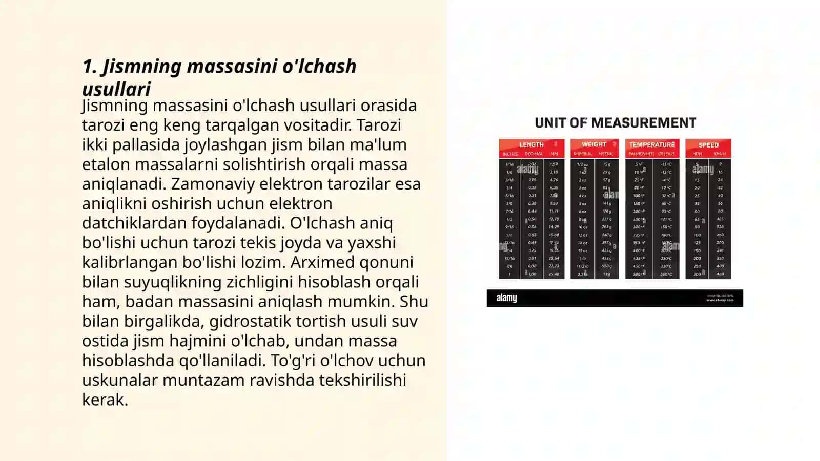 Jismning massasi va uni o'lchash 3