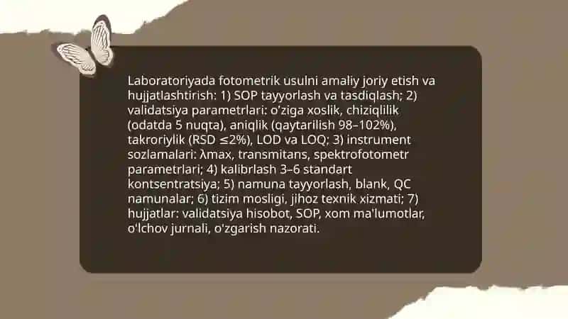 Fotometrik usulda piridin va pirimidin xosilalarini saqlovchi dori moddalarini sifat va miqdorini aniqlash 3