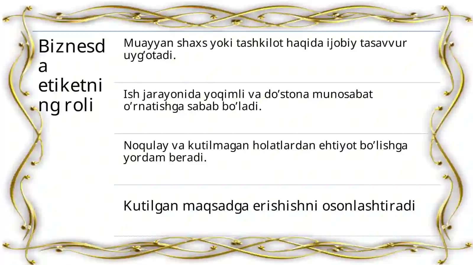 Muhabbatning Etiket fanidantaqdimoti 3