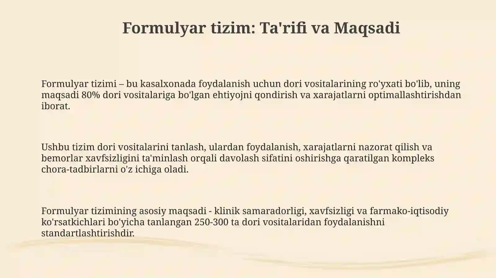 Shifoxonalarda dori vositalarining formulyar tizimini qo‘llanilishi 3