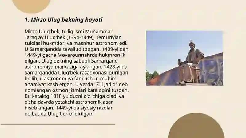 Mirzo Ulug'bek davlat arbobi va buyuk olim 3