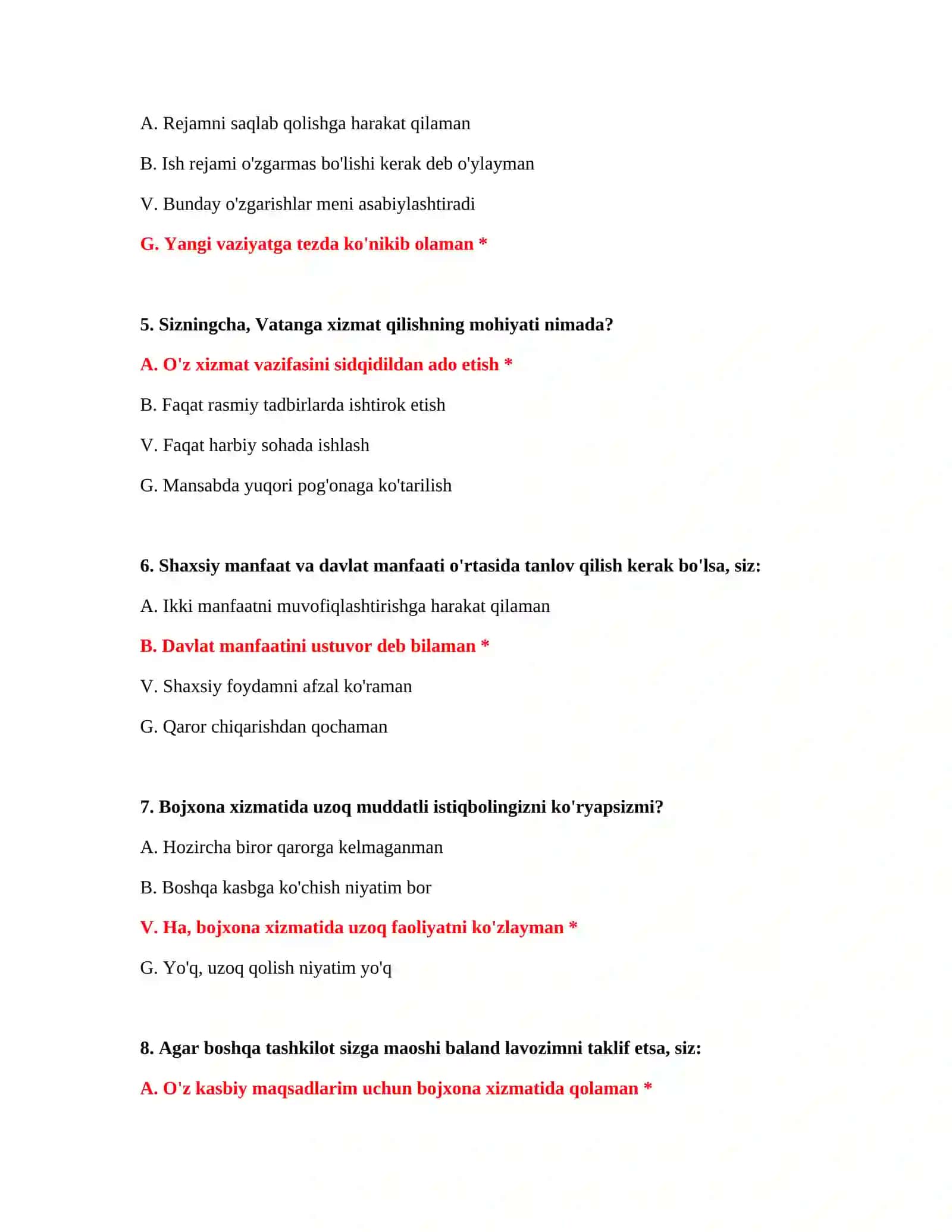 Bojxona IQ test 200 ta 3