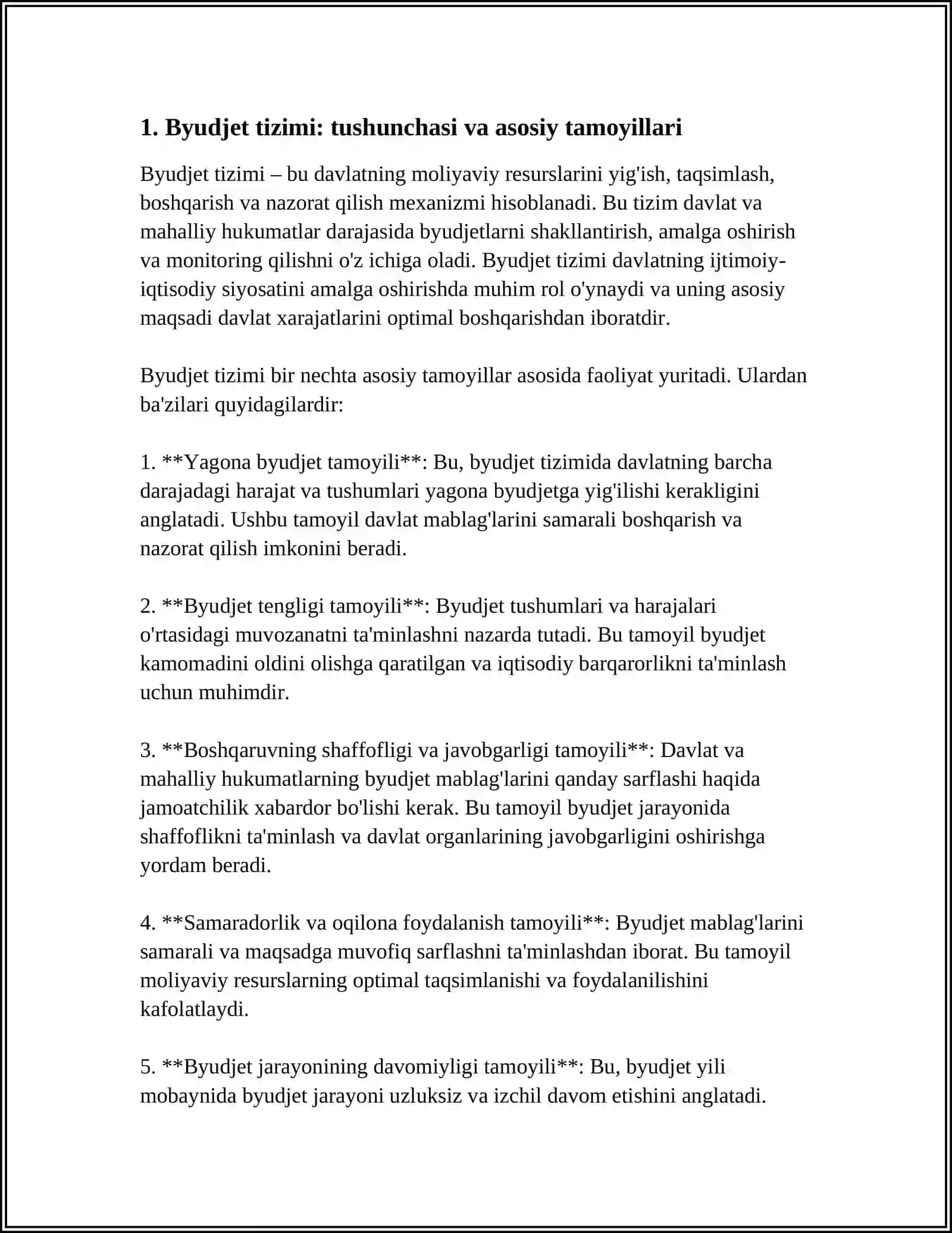 BYUDJET TIZIMI BYUDJETLARINING MOHIYATI 3