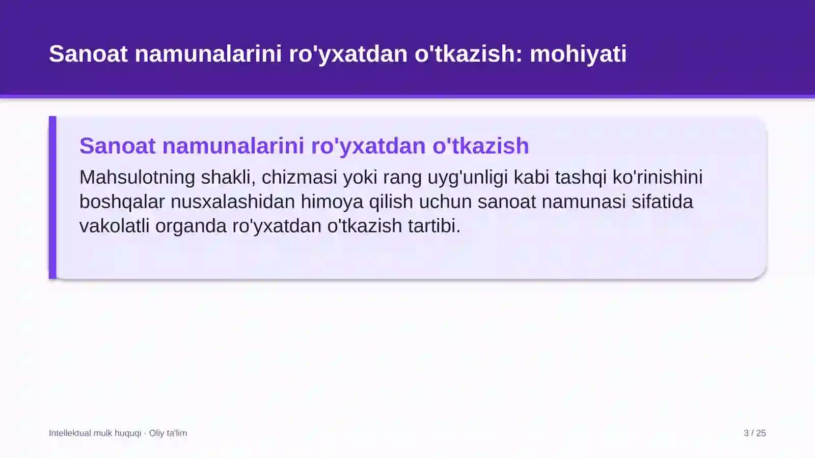 Sanoat namunalarini ro'yxatdan o'tkazish 3