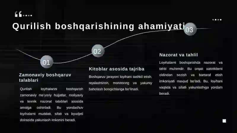 Qurilish loyihalarini boshqarishning asosiy bosqichlari 3