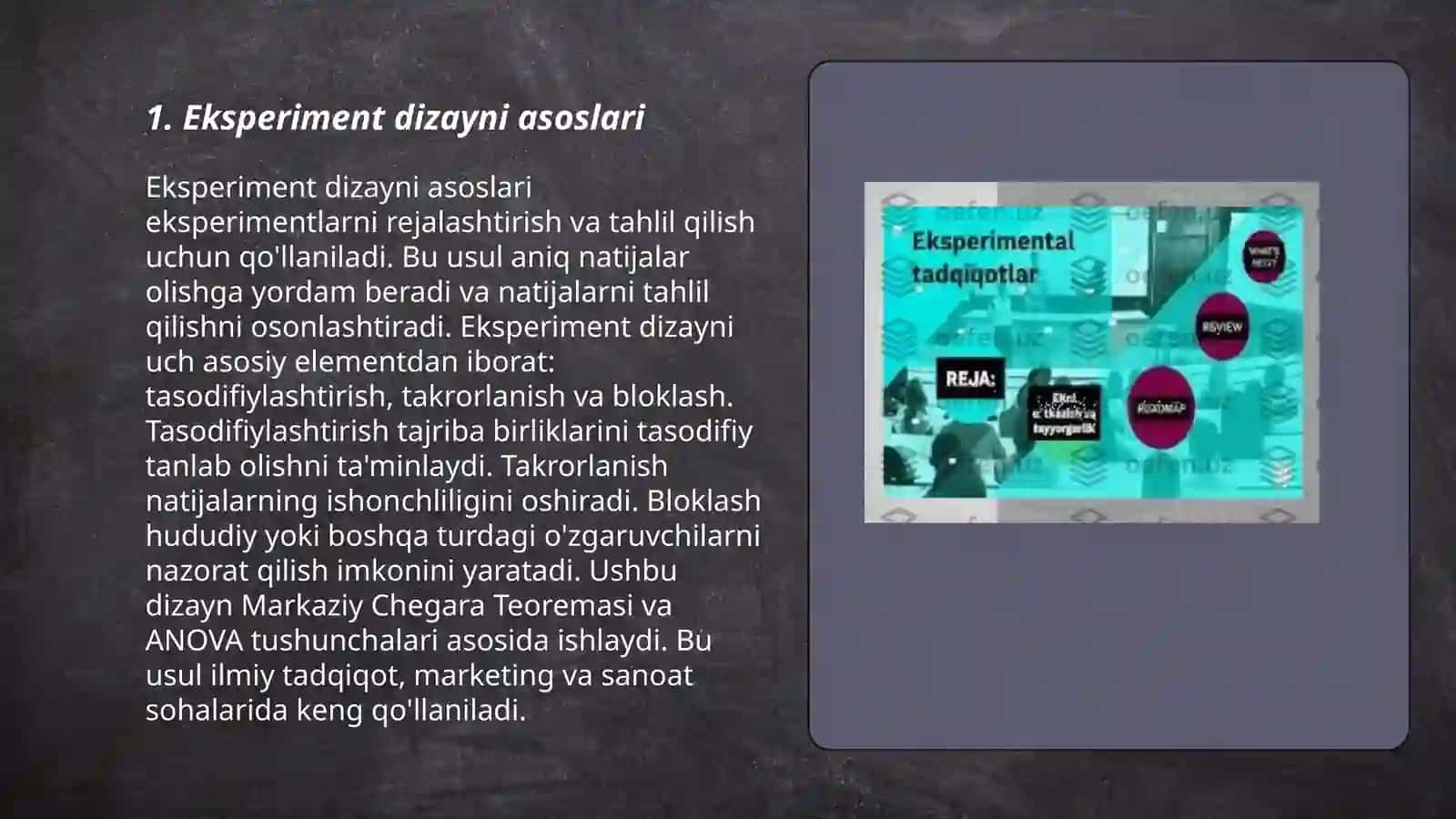 Eksperimentni rejalashtirish 3