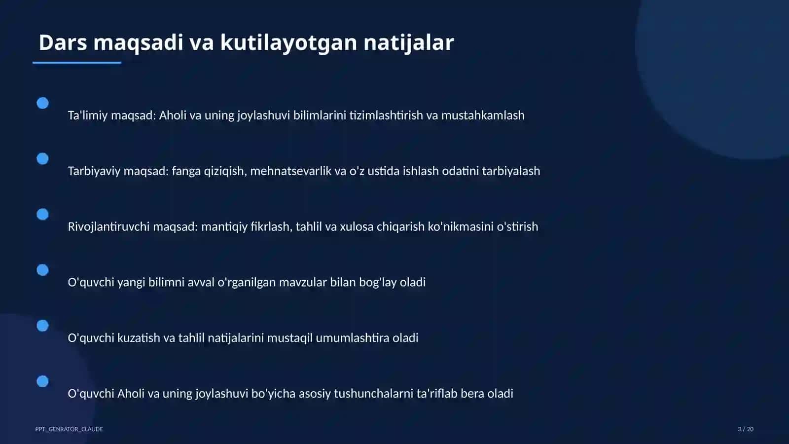 Geografiya (5–11) — takrorlash darsi 3
