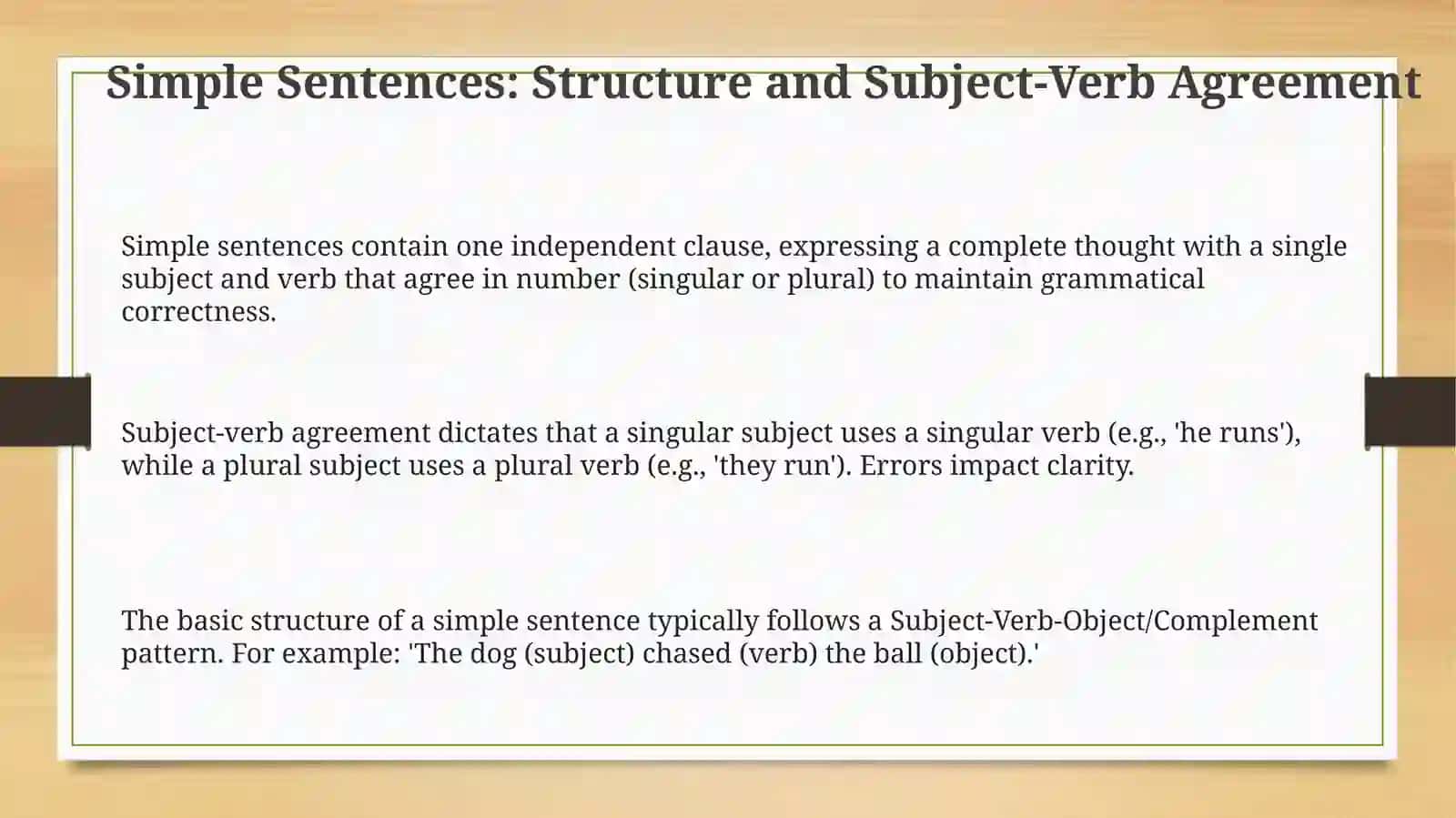 Analysis of simple, compound sentences 3