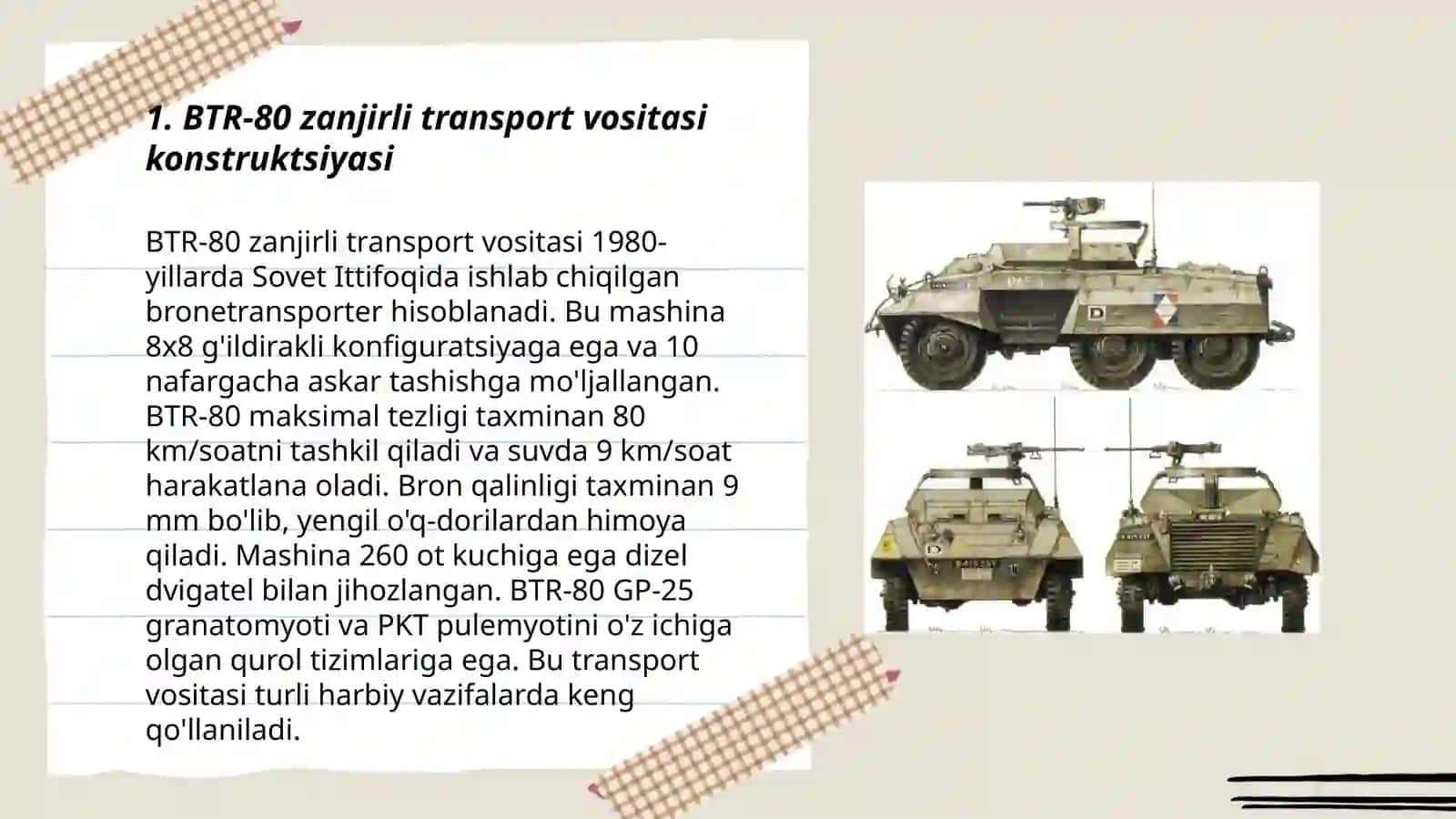 BTR-80 Zirhli Qobigʻi va Minorasining Tuzilishi 3