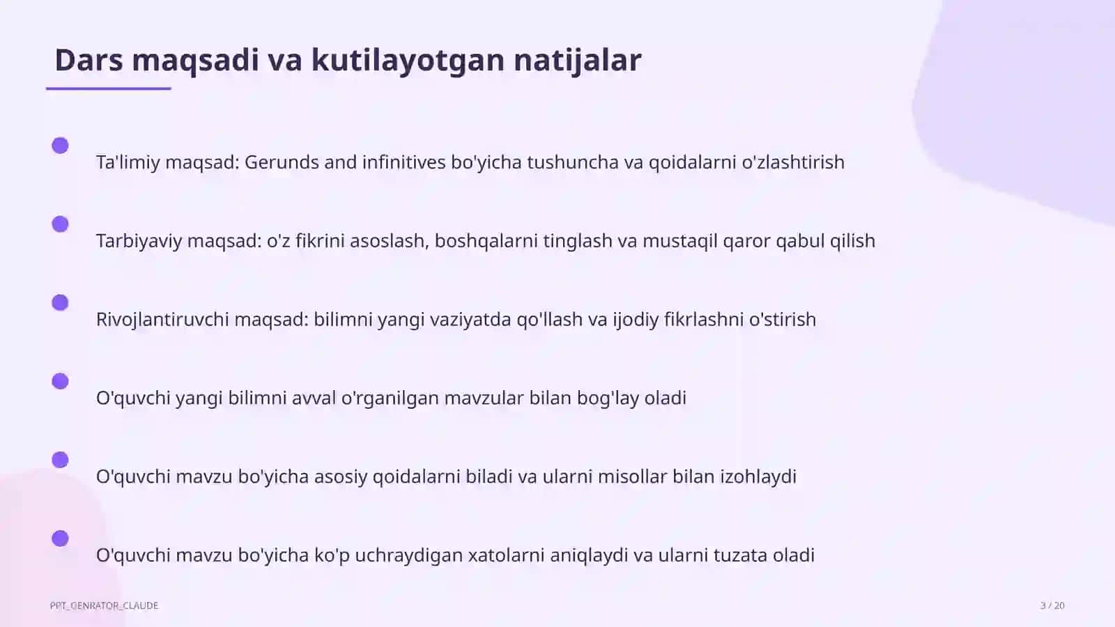 Gerunds and Infinitives (11-sinf) 3
