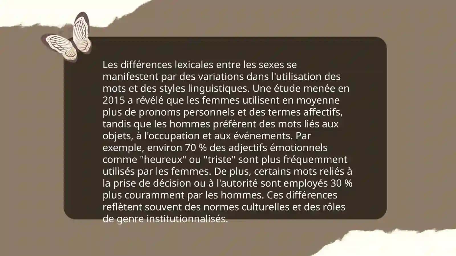 Caractéristiques des mots et expressions utilisés par les hommes et les femmes 3