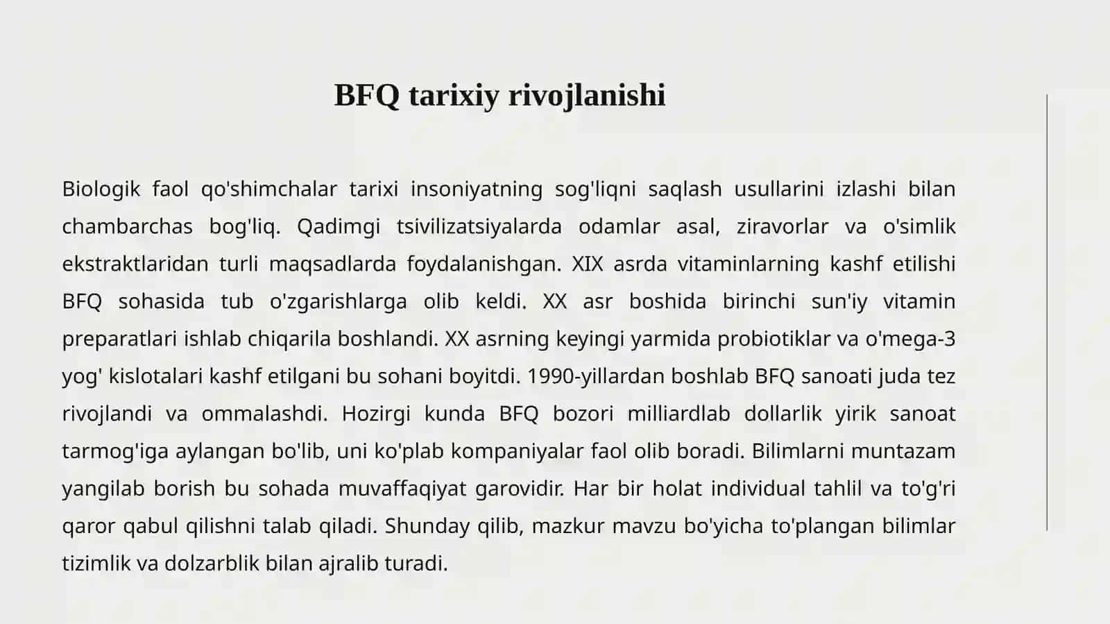 BIOLOGIK FAOL QO'SHIMCHALAR (BFQ) 3