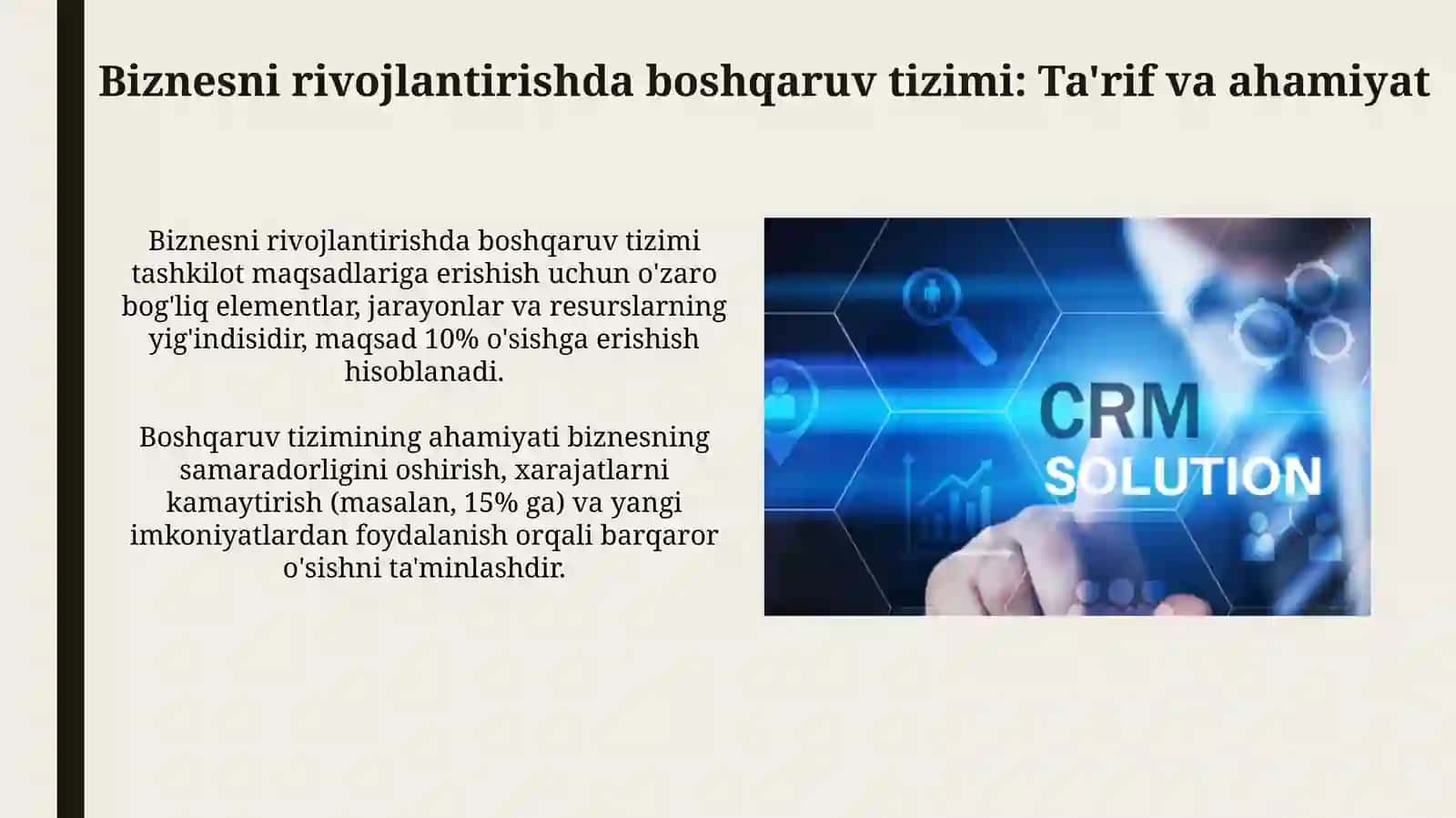 Biznesni rivojlantirishda boshqarish tizimi 3