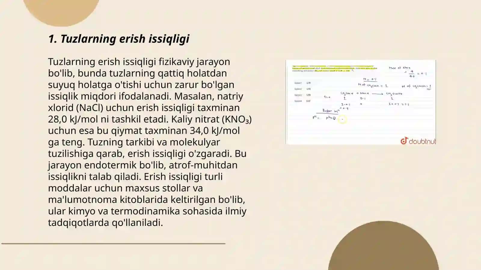 Tuzning erish issiqligini topish 3