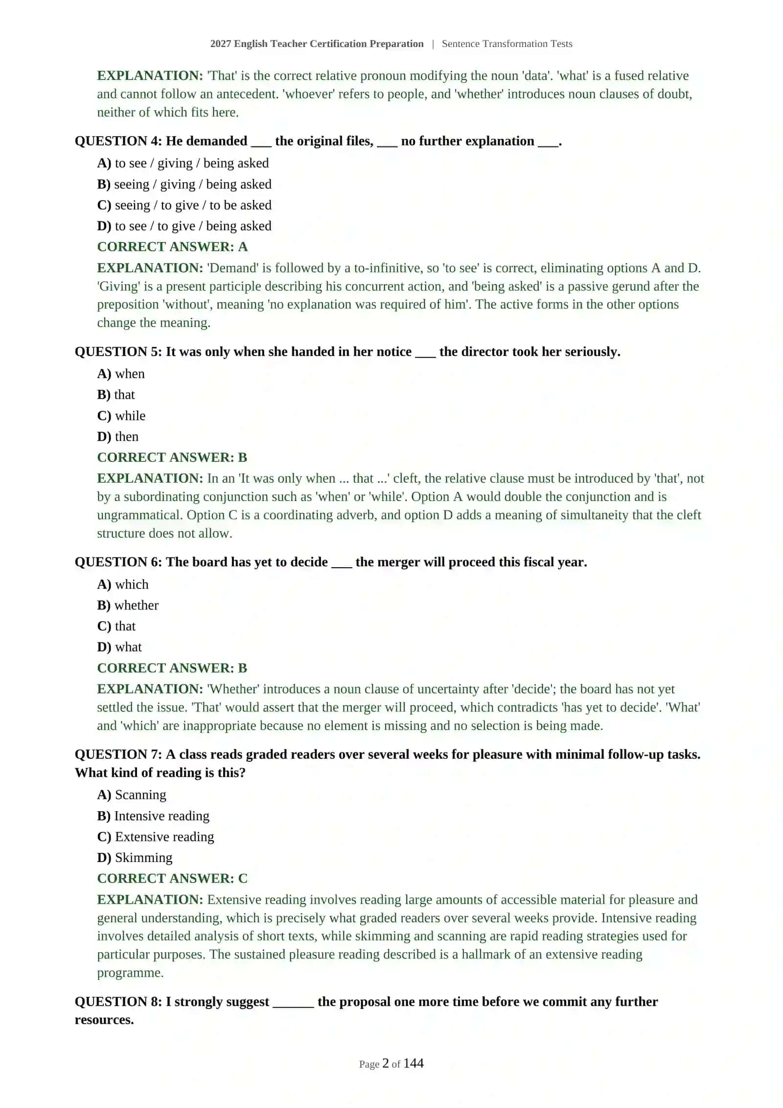 Sentence Transformation Tests 3