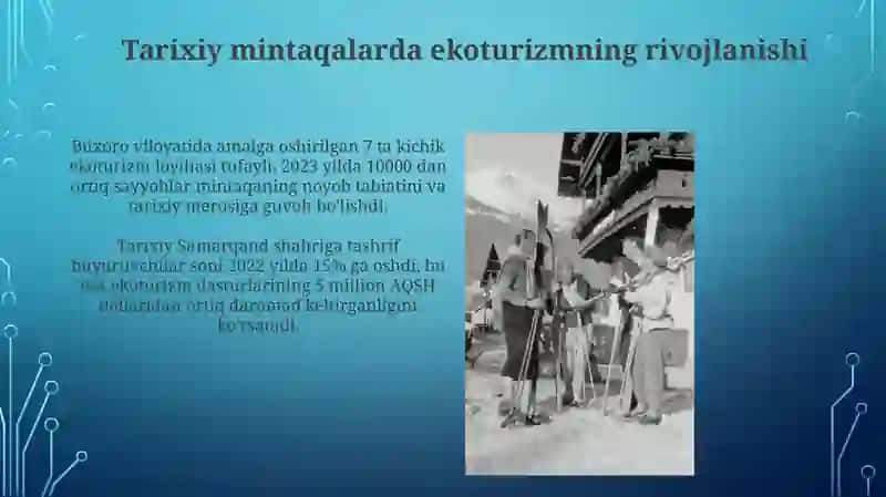 Tarixiy oʻlkashunoslik va turizmda ekologik turizmning oʻrni 3
