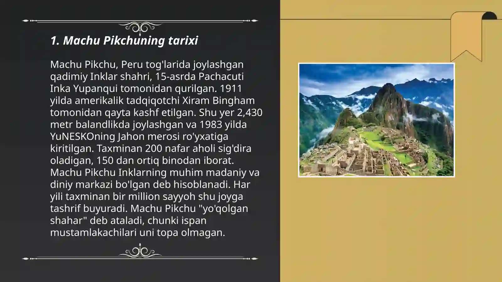 Machu Pikchuning tarixi 3