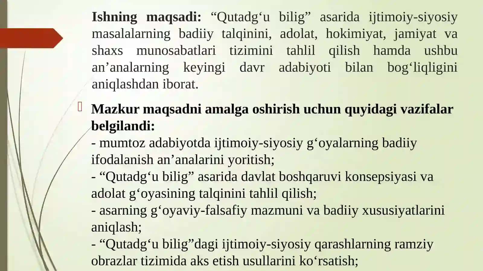 OʻZBEK MUMTOZ NASRIDA IJTIMOIY-SIYOSIY MASALALAR BADIIY TALQINI (“QUTADGʻU BILIG” ASARI TALQINIDA) 3