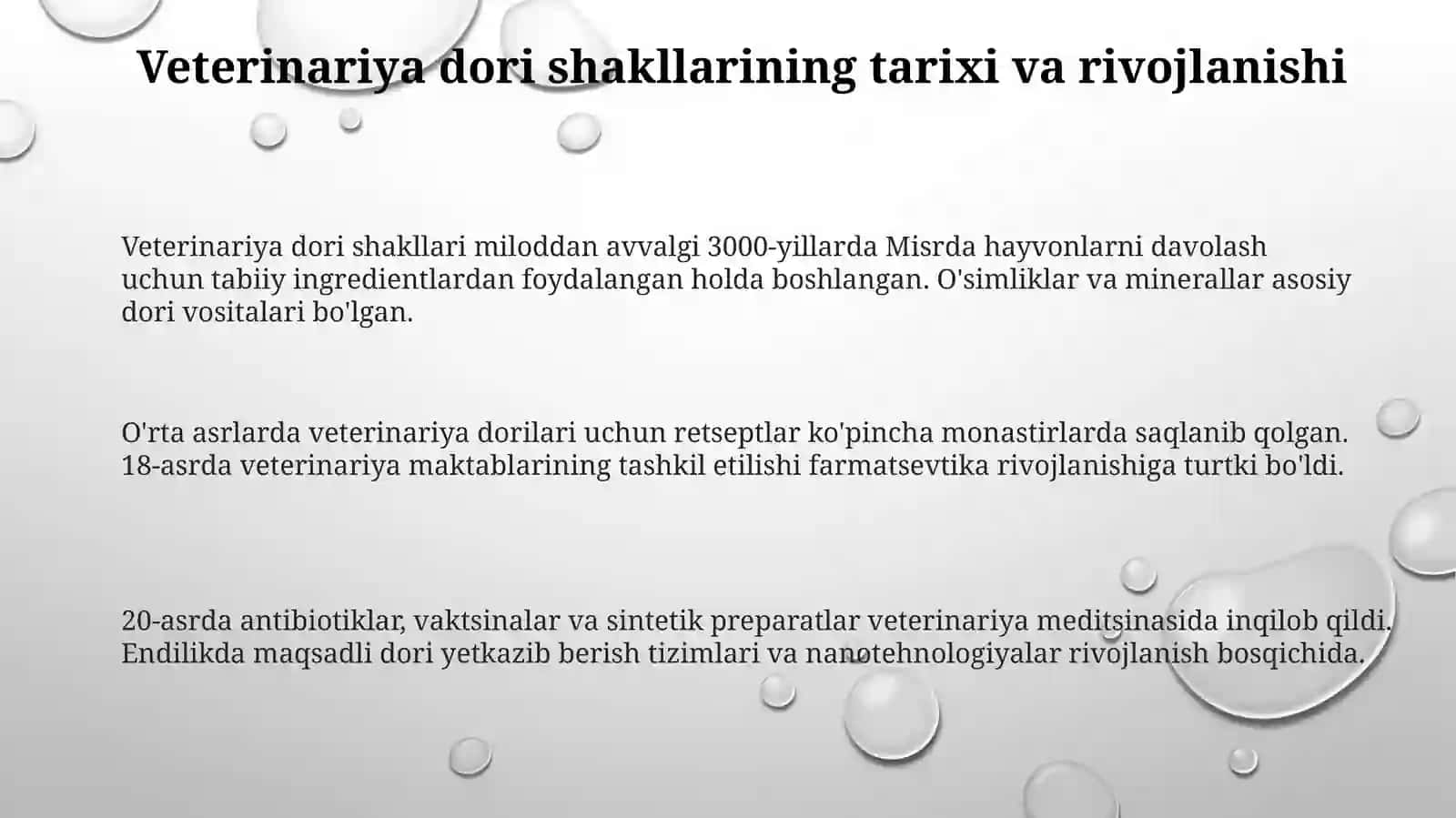 Veterinariya dori shakllarini tayyorlash texnologiyasi 3