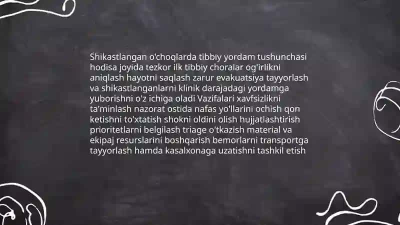 Shikastlangan o'choqlarda tibbiy yordam tashkil qlish 3