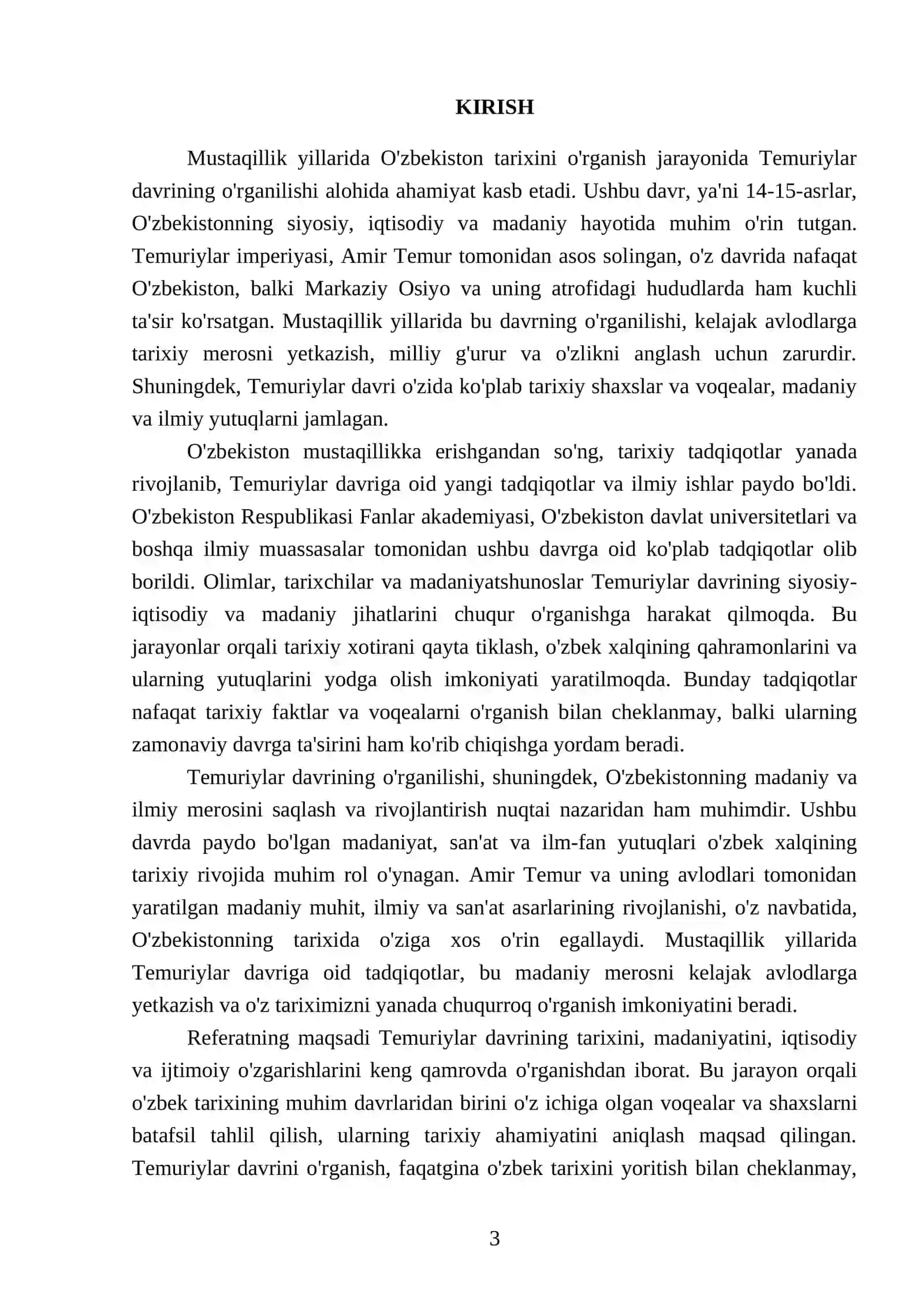 Temuriylar Davri Tarixi Referati 3