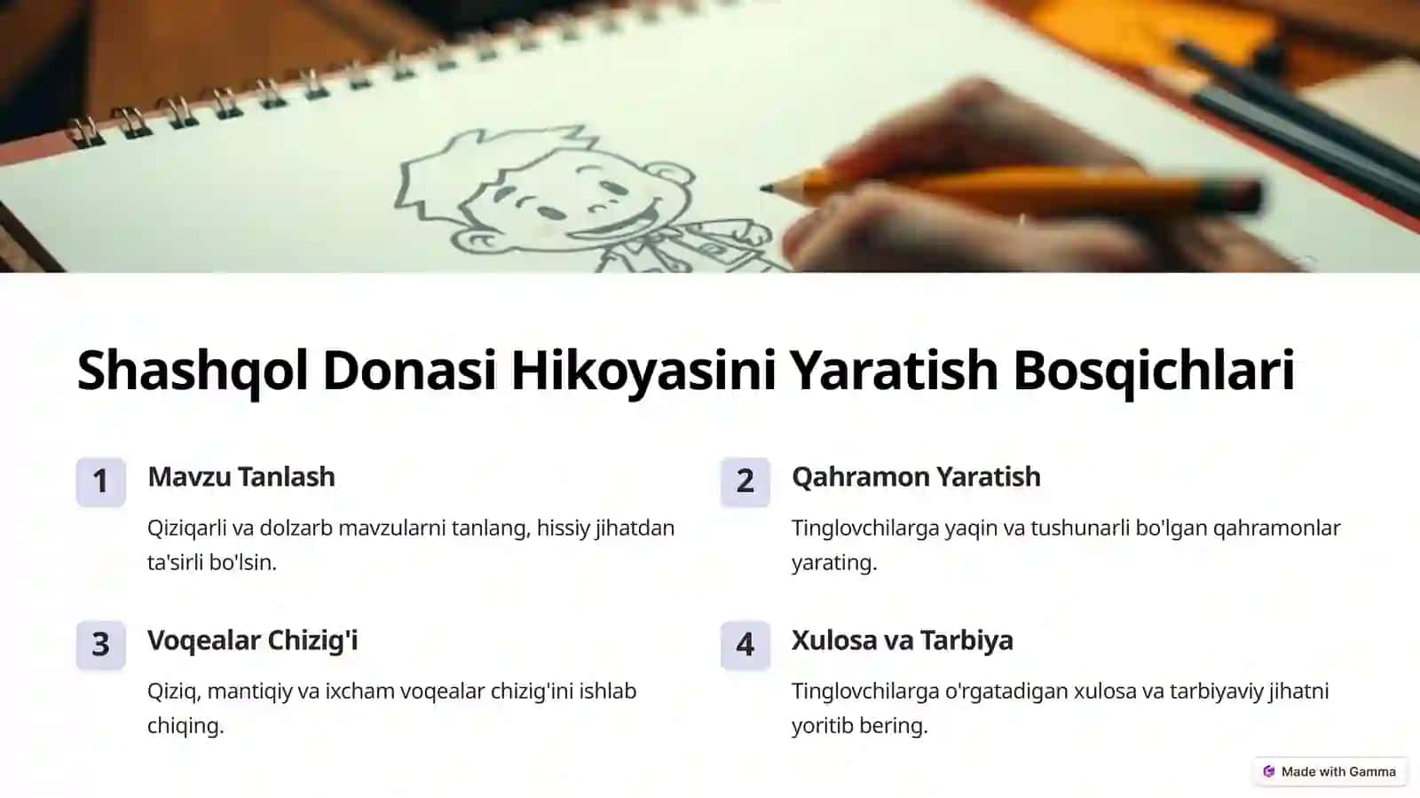 Kreativ G'oyalarni llgari Surishga
Doir Namunaviy Topshiriqlar 3