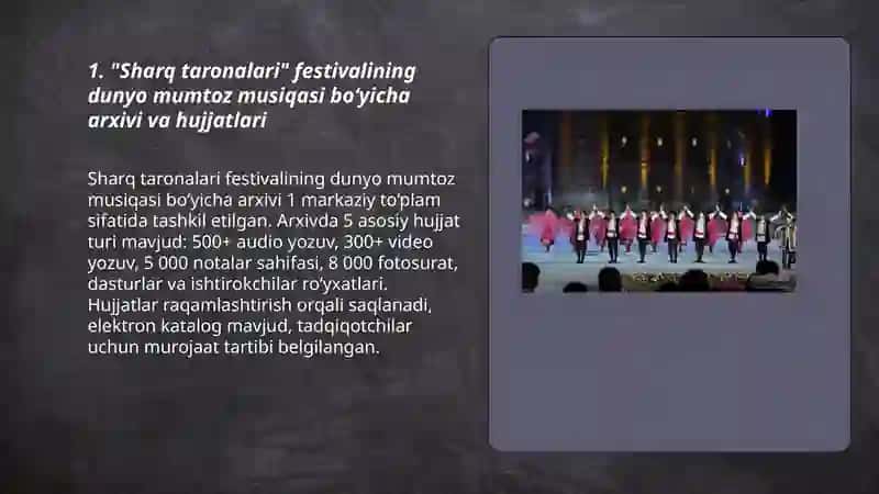 Sharq taronalari xalqaro musiqa festivali dunyo mumtoz musiqasining axborot manbasi sifatida 3