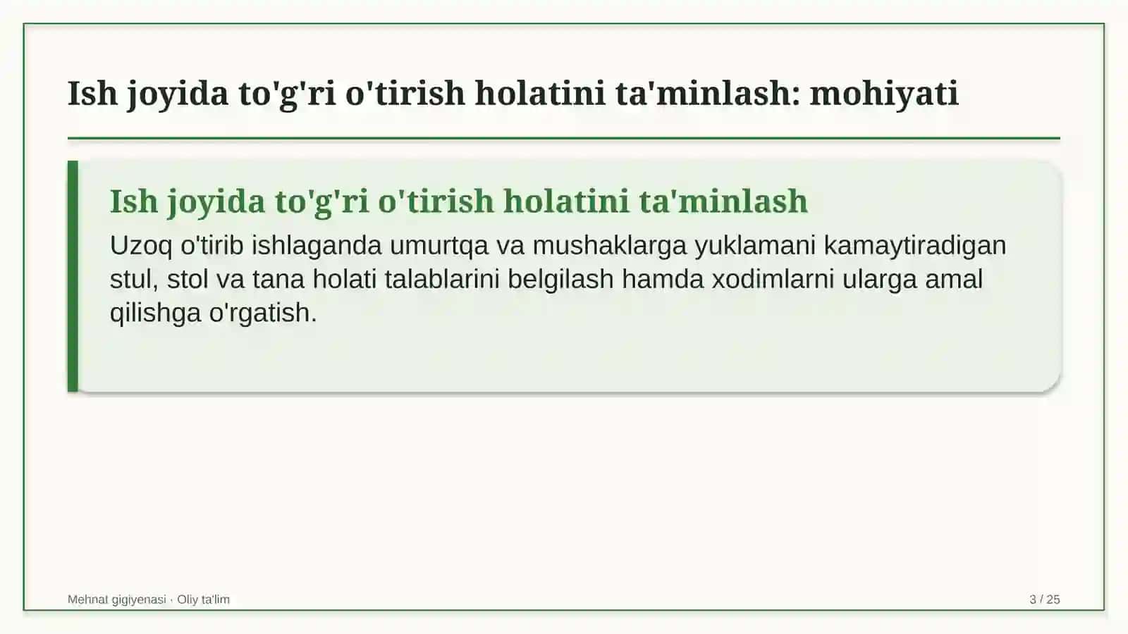 Aeroportlarda ish joyida to'g'ri o'tirish holatini ta'minlash 3