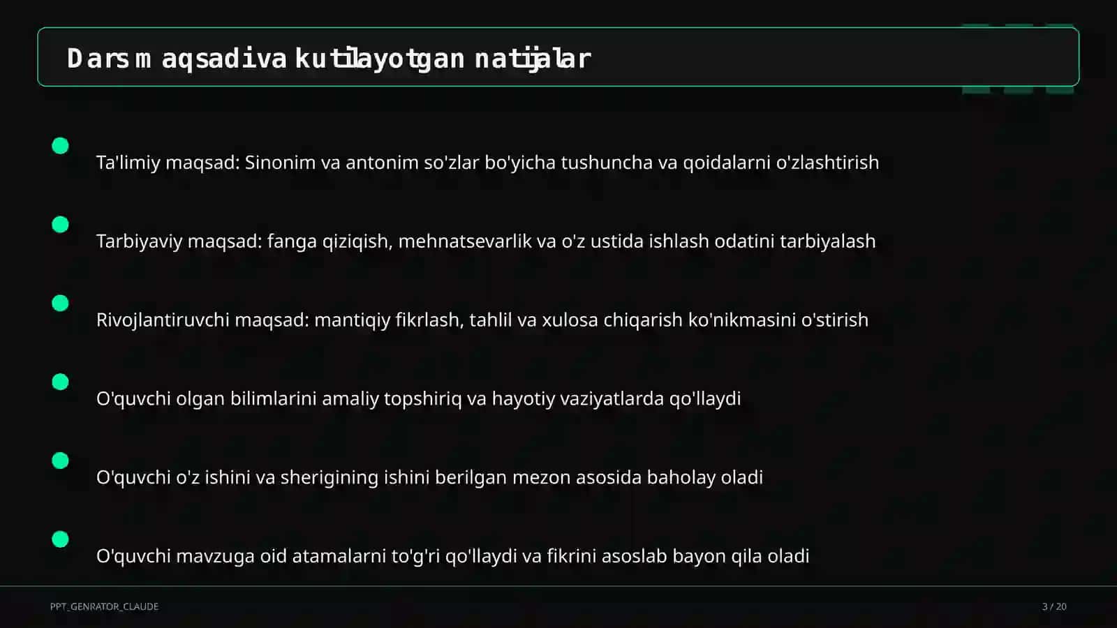 Sinonim va antonim so'zlar (3-sinf) 3