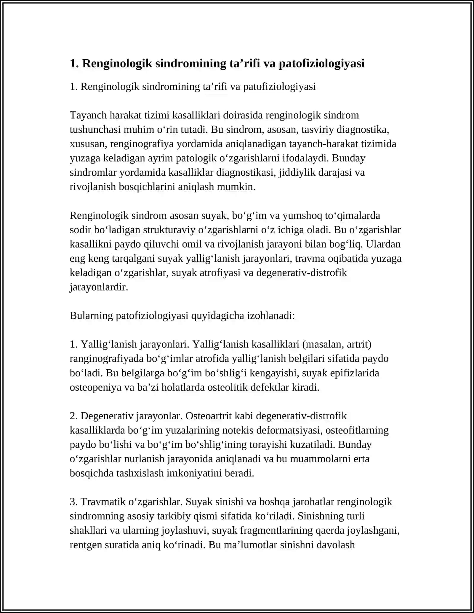 TAYANCH HARAKAT TIZIMI KASALLIKLARI RENGINOLOGIK SINDROMI 3