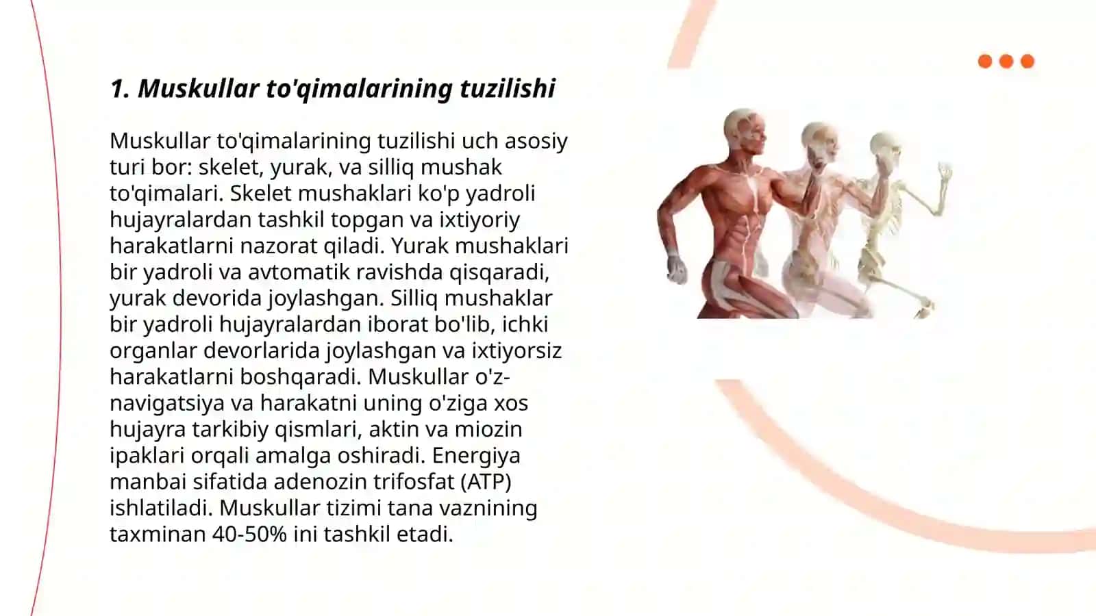 Muskullar va nerv toqımalarınıng rıvojlanıshı va regeneracıyası 3