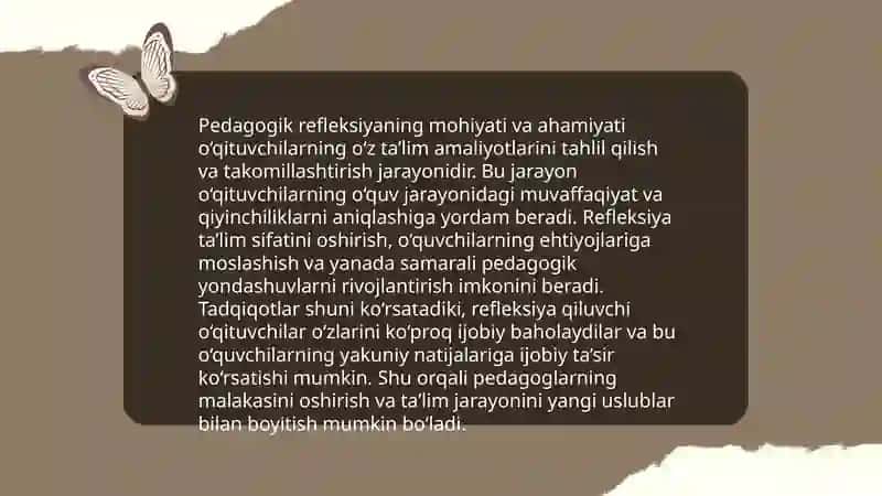 o'qtuvchining kasbiy pedagogik refleksiya asosida o'z pedagogik mahoratini takomillashtirish 3