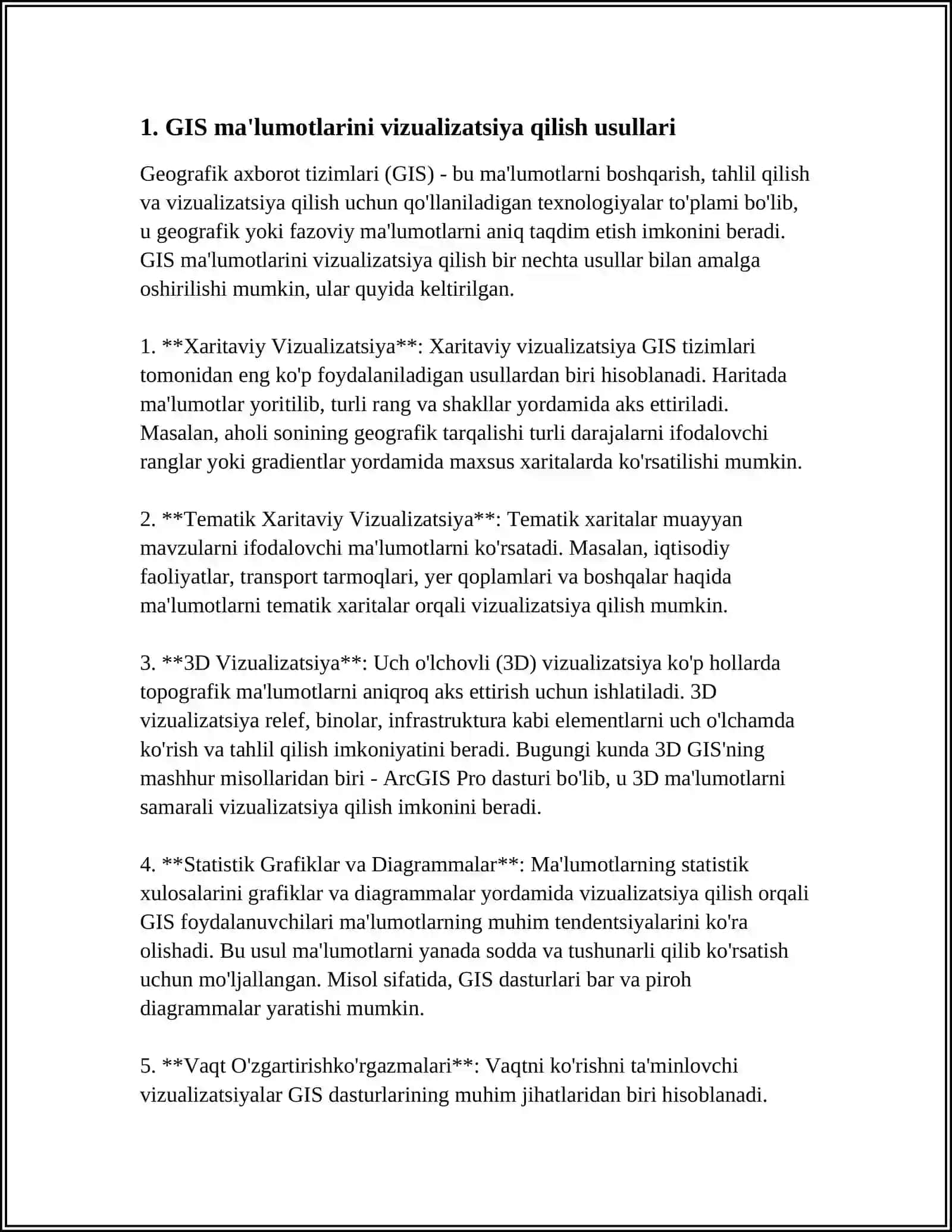 GIS YORDAMIDA ERDAN FOYDALANISH MA'LUMOTLARINI VIZUALIZATSIYA QILISH 3