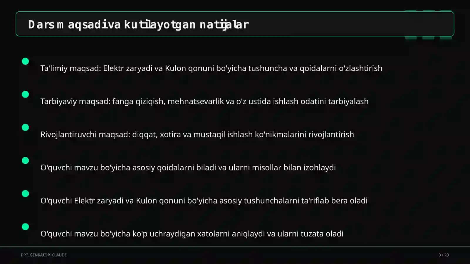 Elektr zaryadi va Kulon qonuni (8-sinf) 3