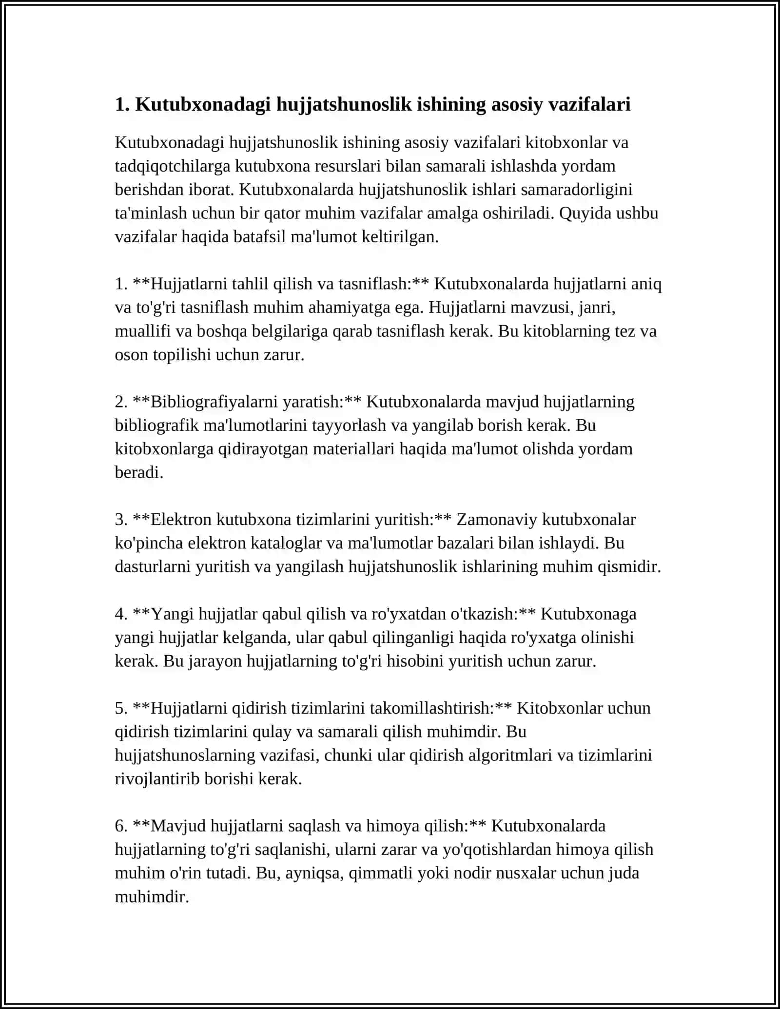 KUTUBXONALARDA HUJJATSHUNOSLIK ISHI 3