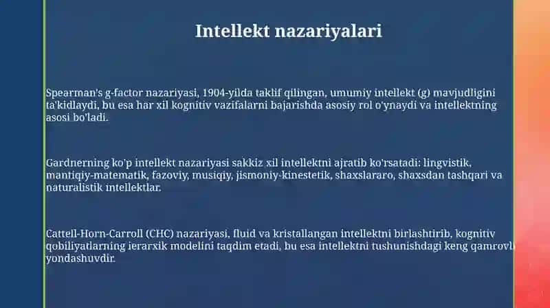 Intellekt va kreativlik nazariyalari 3