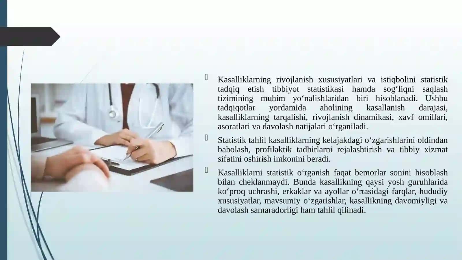 Kasallik rivojlanish xususiyatlari va istiqbolini statistik tadqiq etish. 3