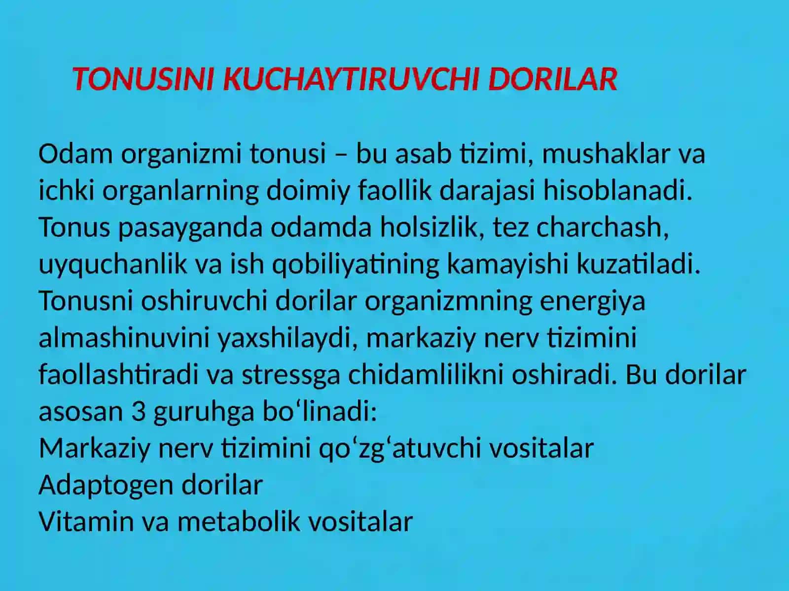 FARMAKOLOGIYA FANIDAN MUSTAQIL ISH 3