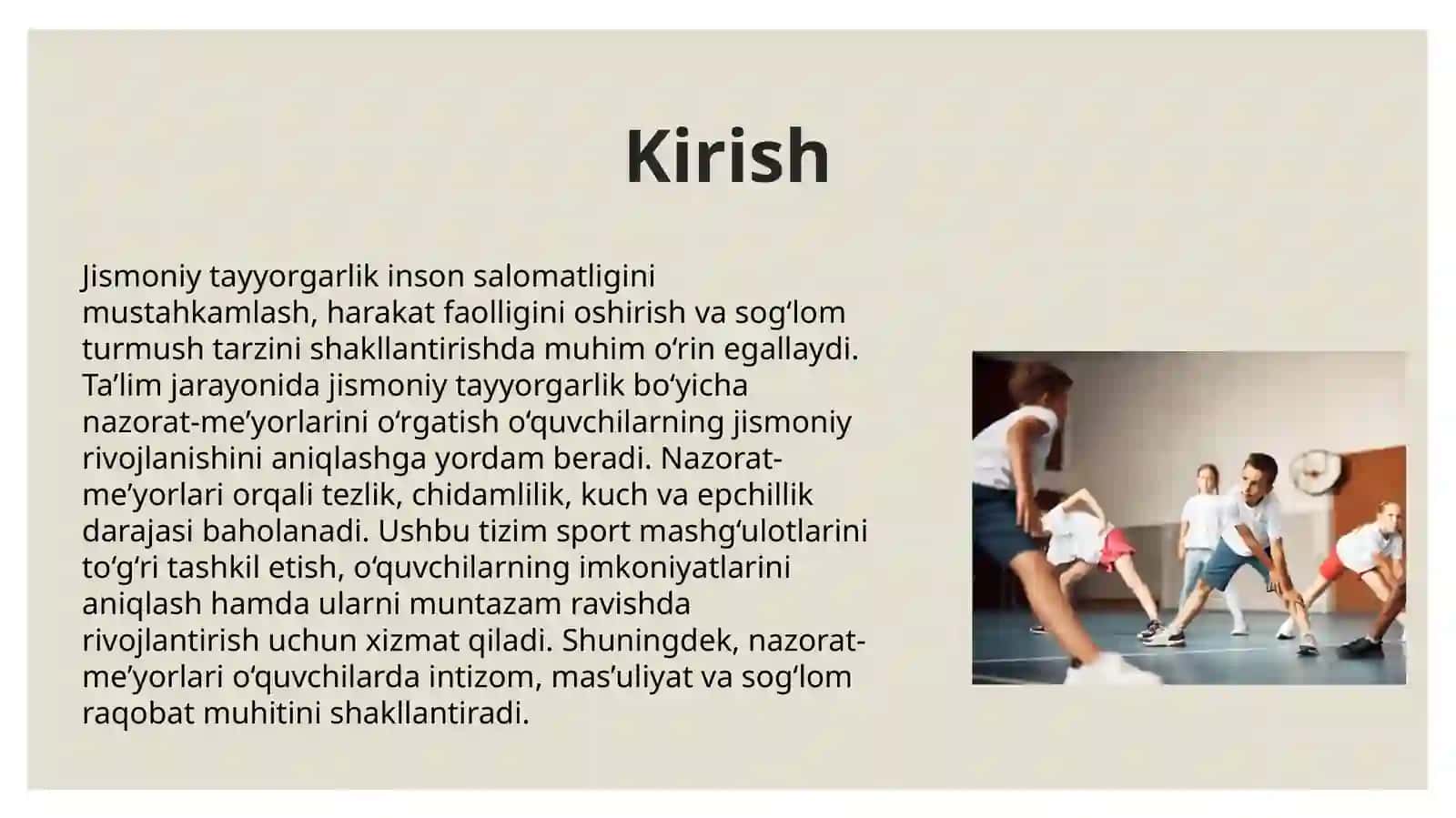 Jismoniy tayyorgarlik bo'yicha nazorat-meyorlarini o'rgatish 3
