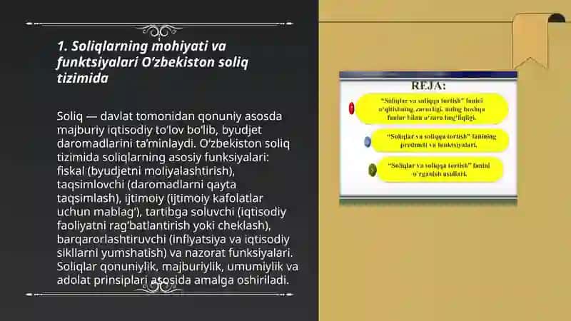 O‘zbekiston Respublikasining soliq tizimida soliqlarning mohiyati va ahamiyati 3