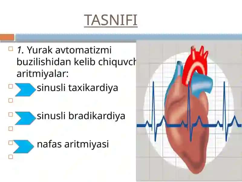 ARITMIYALAR. EKG HAQIDA TUSHUNCHA. YURAK AVTOMATIZM FUNKSIYALARINI BUZILISHI 3