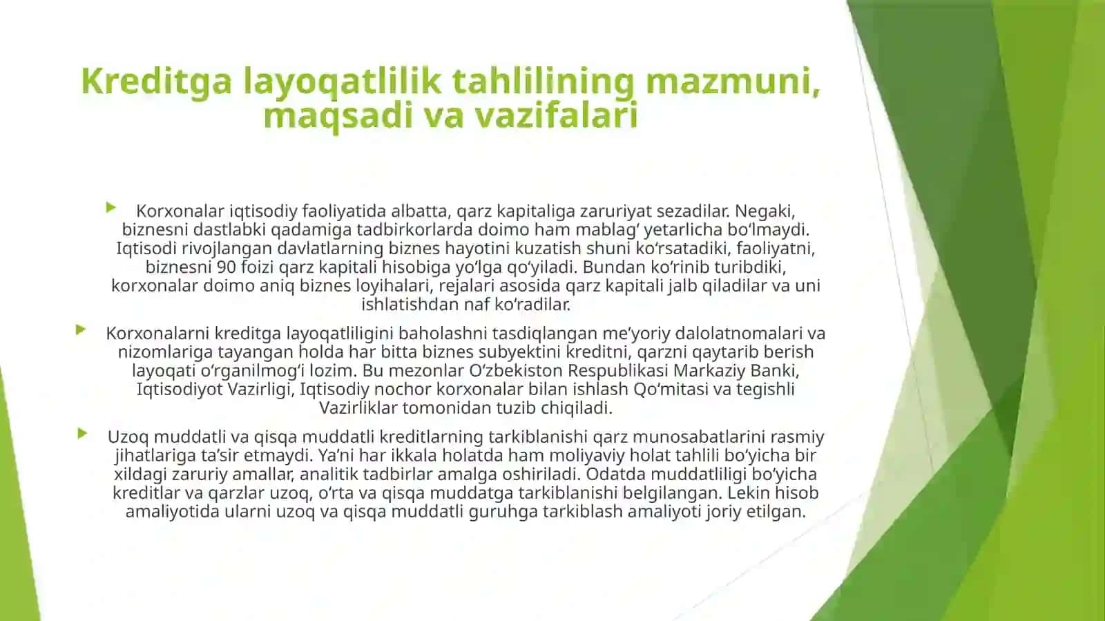 KREDITGA LAYOQATLILIK TAHLILI 3