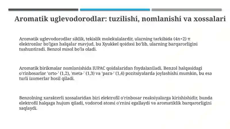 Aromatik uglevodorodlar va geteroaromatik birikmalar. Karbonil tutgan birikmalar IQ spektrlari 3